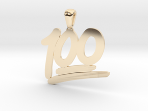 100 Emoji Pendant  in 14k Gold Plated Brass