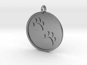 Paw Prints Pendant in Natural Silver