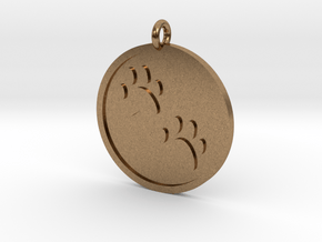 Paw Prints Pendant in Natural Brass