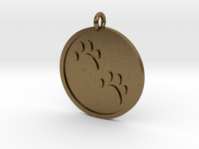 Paw Prints Pendant in Natural Bronze