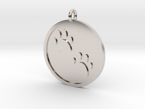 Paw Prints Pendant in Rhodium Plated Brass