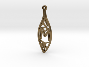 Personalised Voronoi Leaf Necklace (M) in Polished Bronze
