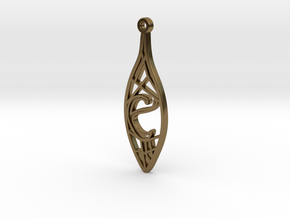 Personalised Voronoi Leaf Necklace (E) in Polished Bronze