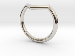 V Ring in Rhodium Plated Brass: 5.5 / 50.25