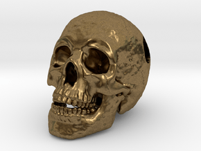 Human Skull Pendant - Skull Bead in Natural Bronze