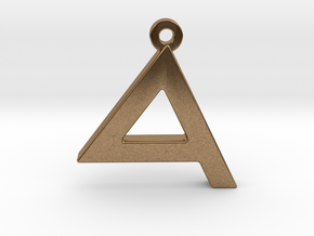 Letter DALET - Paleo Hebrew - With Chain Loop in Natural Brass