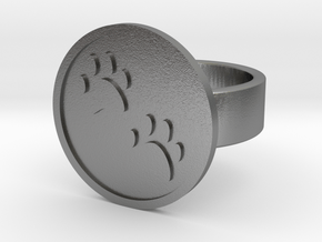 Paw Prints Ring in Natural Silver: 8 / 56.75