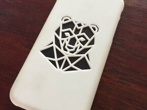 Iphone 7 Case, Geometric Bear in White Processed Versatile Plastic