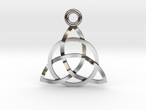 Triquerta Pendant 1" in Polished Silver
