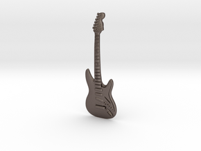 Guitar in Polished Bronzed Silver Steel: Medium