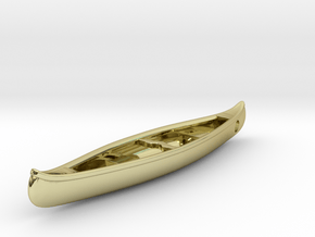 Canoe - Pendant + Paddles inside in 18k Gold Plated Brass