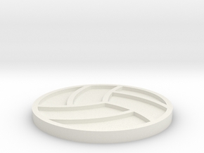 Volleyball Drink Coaster in White Natural Versatile Plastic