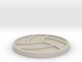 Volleyball Drink Coaster in Natural Sandstone