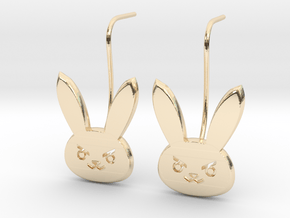 D.Va bunny earring studs in 14k Gold Plated Brass