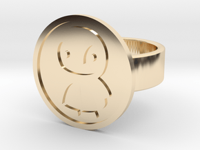 Penguin Ring in 14k Gold Plated Brass: 8 / 56.75