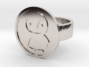 Penguin Ring in Rhodium Plated Brass: 8 / 56.75