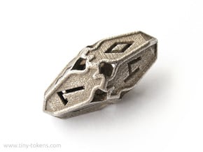 Amonkhet D10 gaming die - Small, hollow in Polished Bronzed Silver Steel