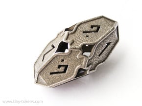 Amonkhet D10 gaming die - Large, hollow in Polished Bronzed Silver Steel