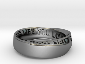 Live The Life You Love - Mobius Ring 6mm band in Polished Silver