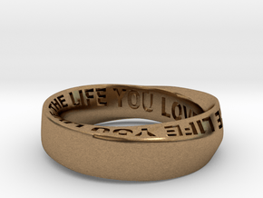 Live The Life You Love - Mobius Ring 6mm band in Natural Brass
