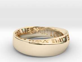 Live The Life You Love - Mobius Ring 6mm band in 14K Yellow Gold
