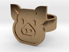Pig Ring in Natural Brass: 8 / 56.75