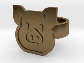 Pig Ring in Natural Bronze: 8 / 56.75