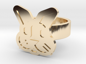 Rabbit Ring in 14k Gold Plated Brass: 8 / 56.75