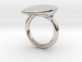 OvalRing - SIZE 10 US in Rhodium Plated Brass: 10 / 61.5