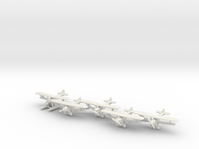 Hawker Hart planes set 2 (5 airplanes) 1/285 6mm in White Natural Versatile Plastic