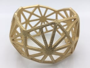 Catalan Bracelet - Disdyakis Triacontahedron in Polished Gold Steel: Medium