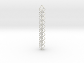 Anti-Diamond Tube Chain, 10 Links in White Natural Versatile Plastic
