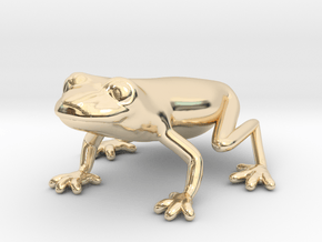 Red Eyed Tree Frog in 14K Yellow Gold