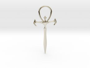 Gothic Ankh Sword in 14k White Gold
