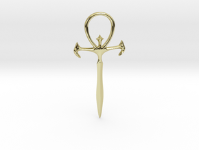 Gothic Ankh Sword in 18k Gold Plated Brass