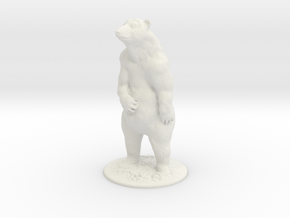 O Scale Grizzly Bear in White Natural Versatile Plastic