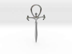 Gothic Ankh Sword in Polished Silver