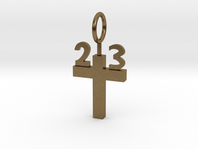Custom 23 Cross Pendant in Natural Bronze