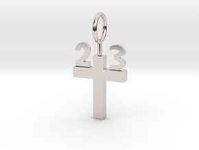 Custom 23 Cross Pendant in Platinum