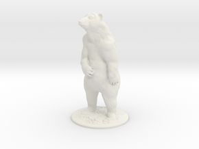 S Scale Grizzly Bear in White Natural Versatile Plastic