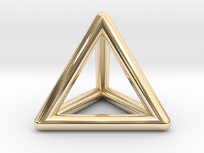 Tetrahedron Platonic Solid Triangular Pyramid Pend in 14K Yellow Gold