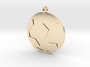 Soccer Ball Pendant in 14k Gold Plated Brass