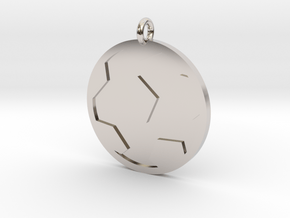 Soccer Ball Pendant in Rhodium Plated Brass