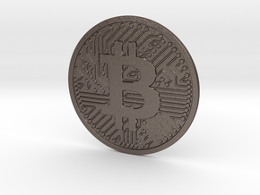 Bitcoin (2.25 Inches) in Polished Bronzed Silver Steel