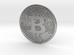 Bitcoin (2.25 Inches) in Natural Silver