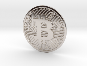 Bitcoin (2.25 Inches) in Rhodium Plated Brass