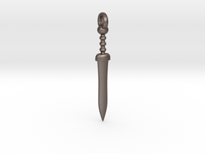 Roman Gladius Sword Pendant/Keychain in Polished Bronzed Silver Steel