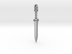 Roman Gladius Sword Pendant/Keychain in Natural Silver