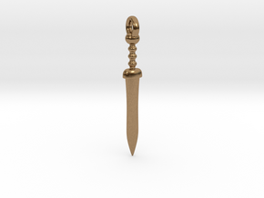 Roman Gladius Sword Pendant/Keychain in Natural Brass