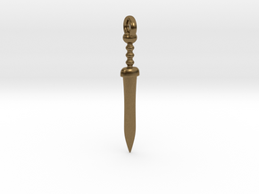 Roman Gladius Sword Pendant/Keychain in Natural Bronze
